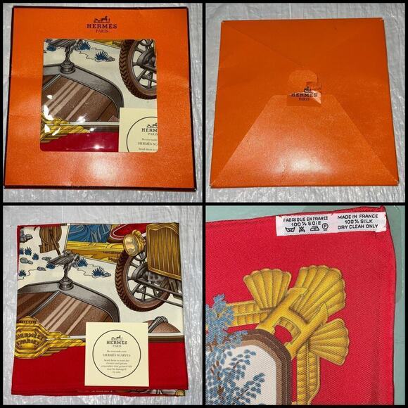 Hermes Rare Vintage 90cm Silk Scarf Automobile Hermès by Joachim Metz New in Box - Picture 9 of 16
